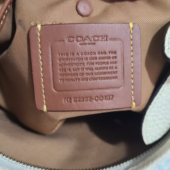 Coach Pebbled Cary Cream Leather Convertible Shoulder Bag CC437 - Picture 3 of 12